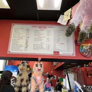 the menu of a mexican restaurant