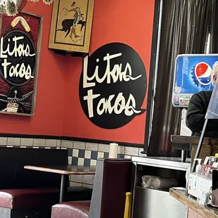 a woman in a restaurant