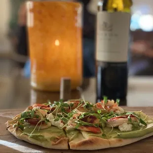 Hummus flatbread and Cab