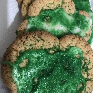 Shamrock cookies for St. Patrick&apos;s Day!