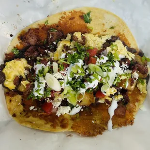 Loaded breakfast taco