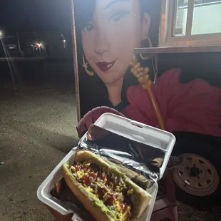 Un Shuco! (A  Guatemalan style hot dog!) It's amazing!