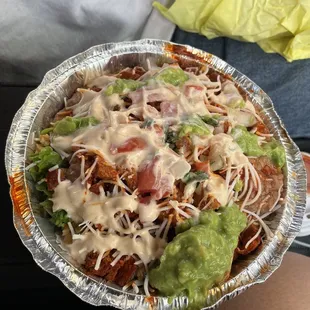 Birria bowl with Mexican rice and beans but in reality it was mostly lettuce and was a salad !!