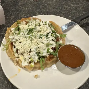 Sope with vegan chorizo