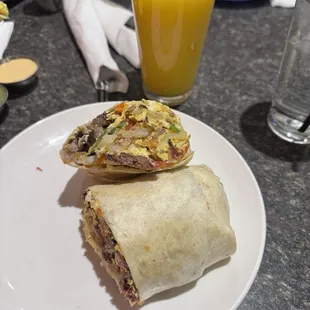 The Brisket Breakfast burrito was phenomenal and so big.