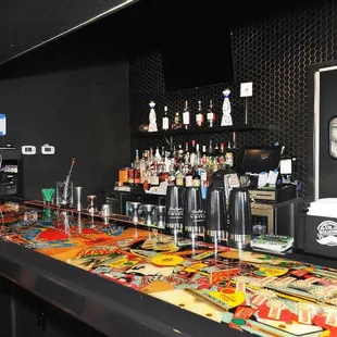 pinball game on the bar