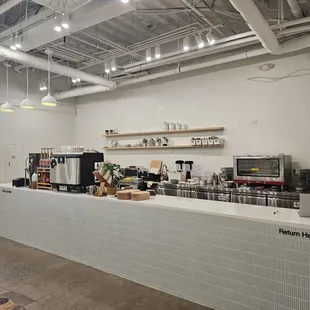 the interior of a coffee shop