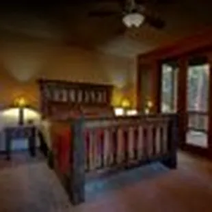 Sugar pine Suite at the Little Ahwahnee Inn. Featuring locally hand crafted sugar pine furnishings. Two private decks.