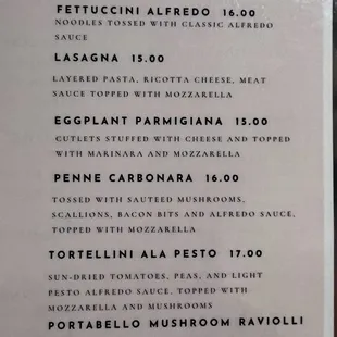 menu