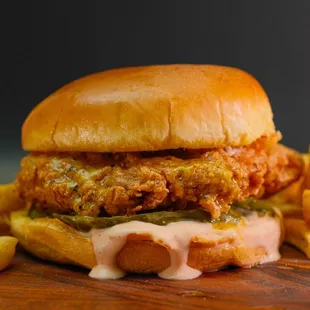 The Zesty Twist: fried chicken breast, pickle slices, Angel's Secret sauce