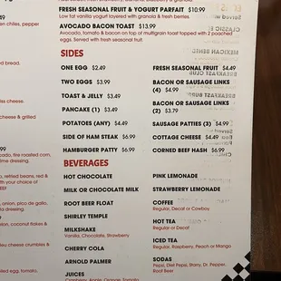 Light Breakfast Menu