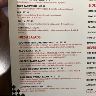 menu