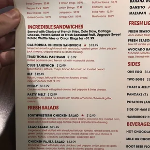 menu