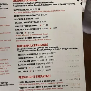 Griddle Corner Menu