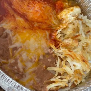 Huevos rancheros, Christmas, over medium eggs