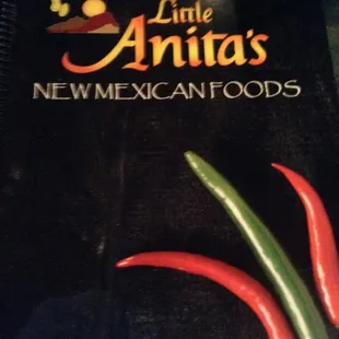 The Front and Cover of the Menu.