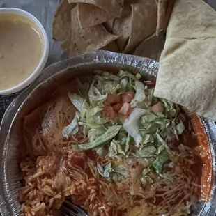 #11 Enchilada &amp; Tamale.Queso &amp; chip