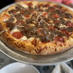 Pepperoni and Sausage Pizza