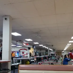 the inside of a diner