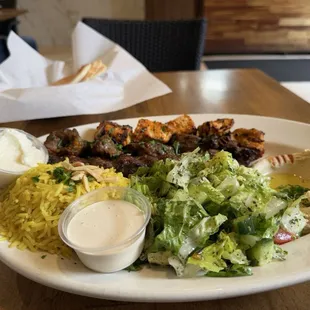 Mixed Grill Combo Plat Sheesh Tawook Kabob  Rib Eye