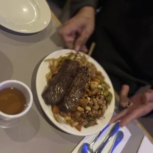 a plate of food on a table
