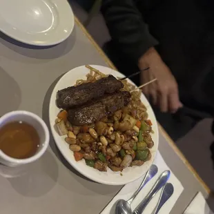 a plate of food on a table