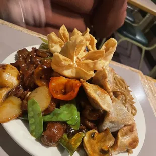 a plate of food on a table