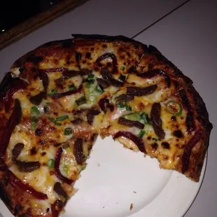 Could not wait for this chinese pizza hence the missing slices!