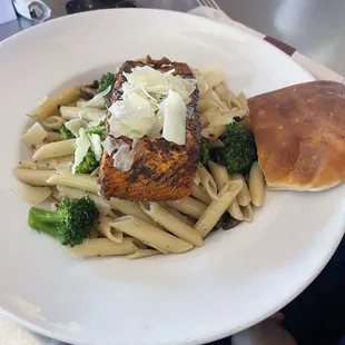 Penne Pesto with Salmon