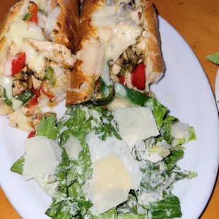 Chicken philly with Ceasar salad