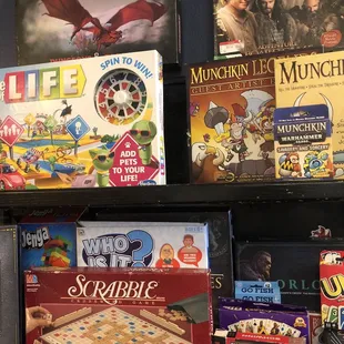 Board and card games--Munchkin is super fun, try it!!