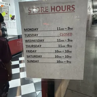 Store hours