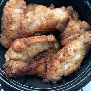 The wings are delicious they don&apos;t put sauce on them though you have to purchase separately and add it on yourself