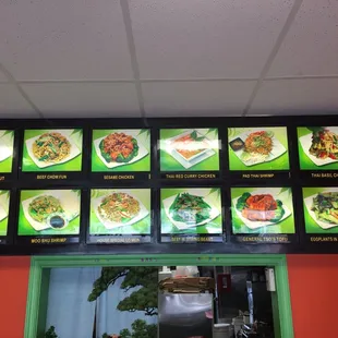 menus on the wall