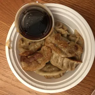 Pan fried dumplings. I'd give it a 4 out of 10.