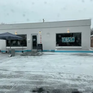 Cute storefront at first brick and mortar location!