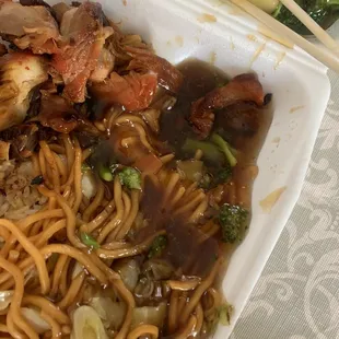 noodles and meat