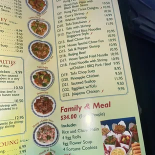 menu