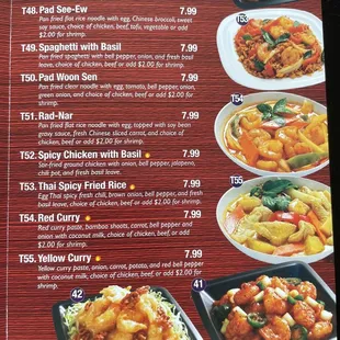 Thai Food Menu (June 2021)