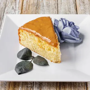 a piece of cake on a plate