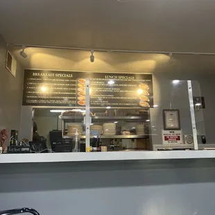 the menu on the wall