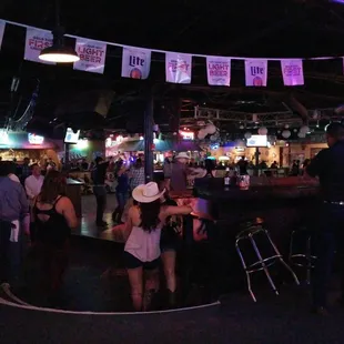 a crowd of people at a bar