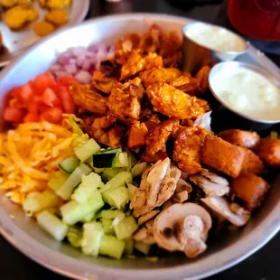 Salad with Hot Chicken on top