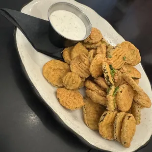 Fried pickles - a bit salty but tasty