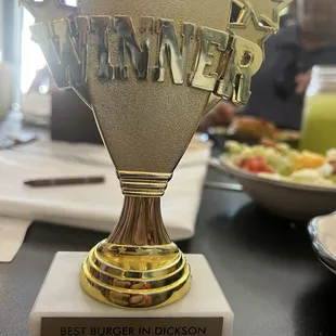 Got a trophy for ordering the best burger