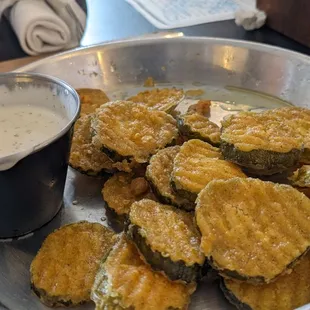 Delicious fried pickles!
