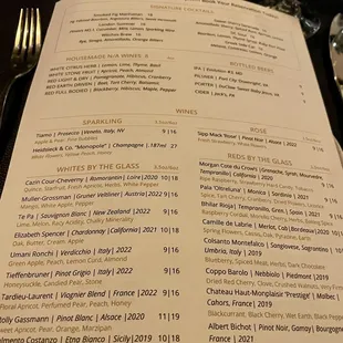 Wine list
