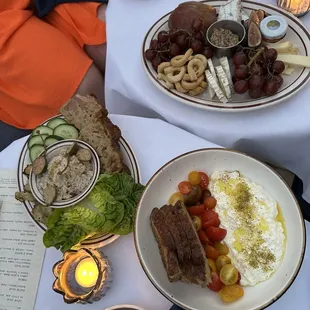 From top to bottom: cheese plate, whitefish dip, Stracc