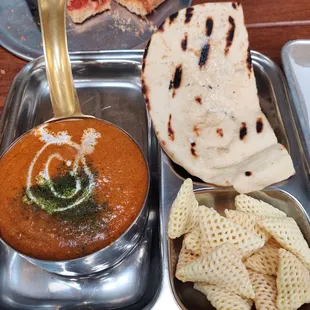 Butter Chicken with Garlic naan....