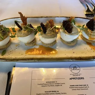 Deviled eggs- not bad, but not great either